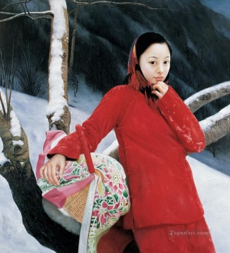 中国 Painting - 山のカササギ WYD 中国の女の子